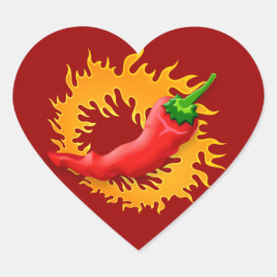Chili pepper with flame stickers