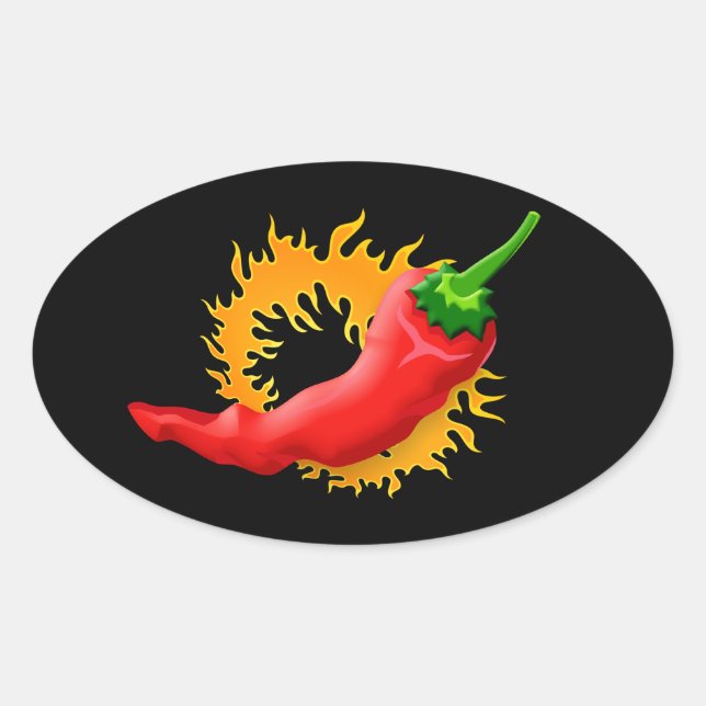 Chili pepper with flame stickers (Front)