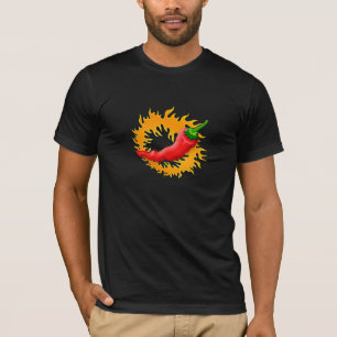 Chili pepper with flame t-shirt