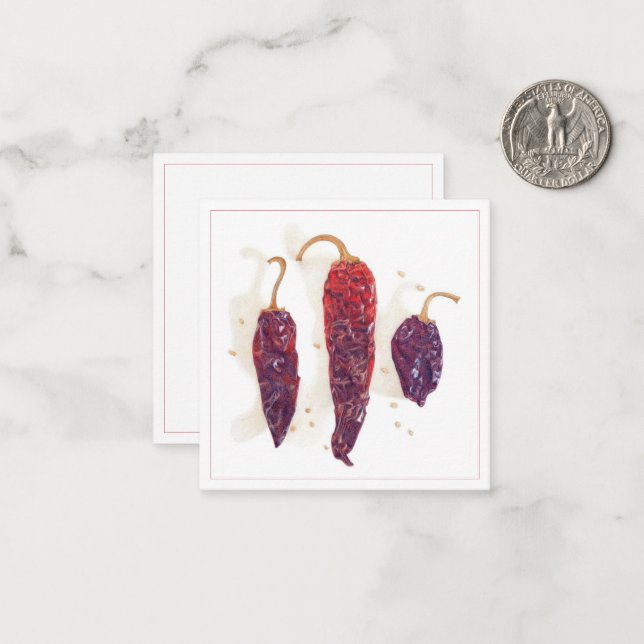 CHILI PEPPERS 2.5" Square Flat Card (Front/Back In Situ)