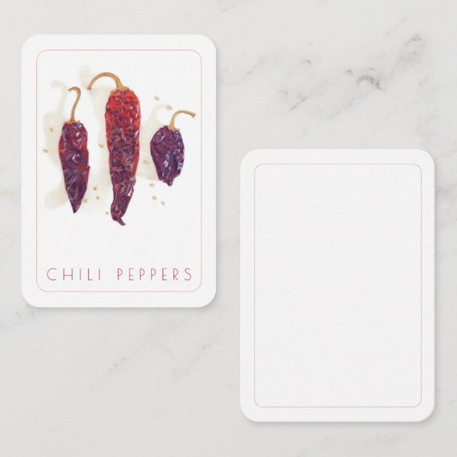 CHILI PEPPERS 2.5x3.5 Flat Card + Text II (Front/Back)