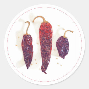 CHILI PEPPERS 3" Round Stickers