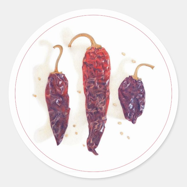 CHILI PEPPERS 3" Round Stickers (Front)