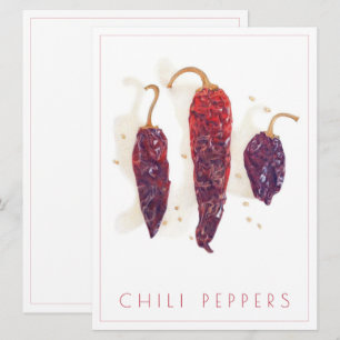 CHILI PEPPERS 6.5x8.75 Flat Card + Text