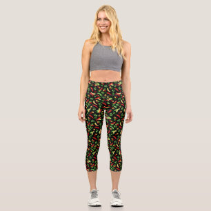 Chili peppers and Cilantro Capri Leggings