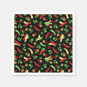 Chili peppers and Cilantro  Napkin