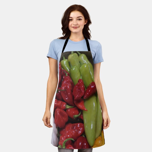 Chili Peppers and Veggies Apron (Worn)