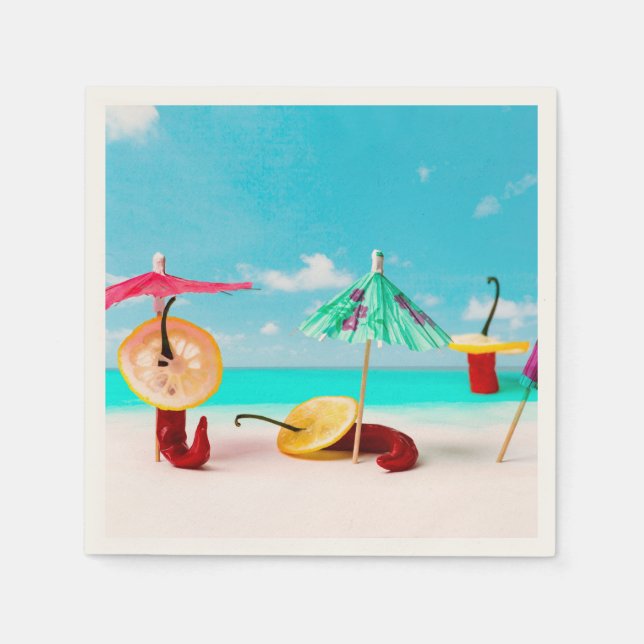 Chili Peppers By The Sea Napkin (Front)