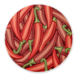 Chili Peppers Ceramic Knob