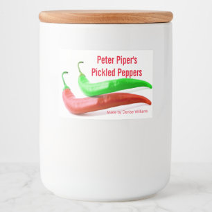 Chili Peppers Custom Jar Label