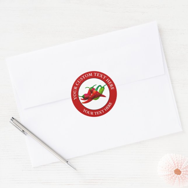 Chili Peppers Custom Text Logo Icon 1.5 Classic Round Sticker (Envelope)