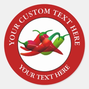 Chili Peppers Custom Text Logo Icon 3" Classic Round Sticker