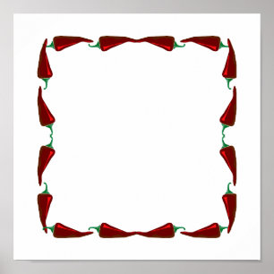 Chili peppers end to end frame graphic poster