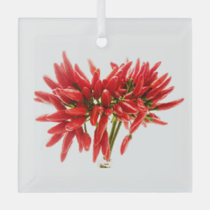 Chili peppers glass ornament