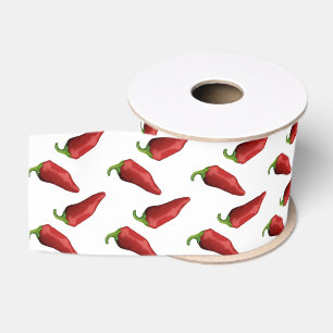 Chili peppers grosgrain ribbon