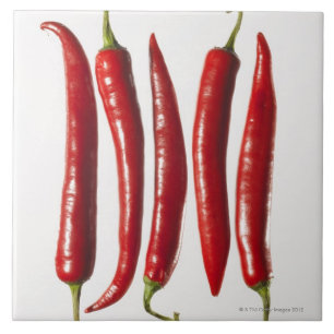 Chili Peppers in a Row Tile