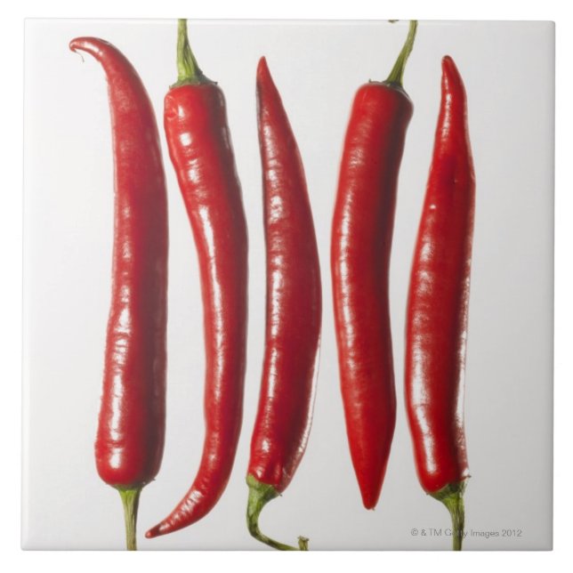 Chili Peppers in a Row Tile (Front)