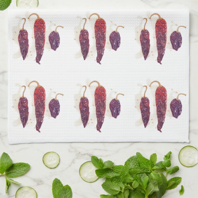 CHILI PEPPERS Kitchen Dish Towel (Folded)