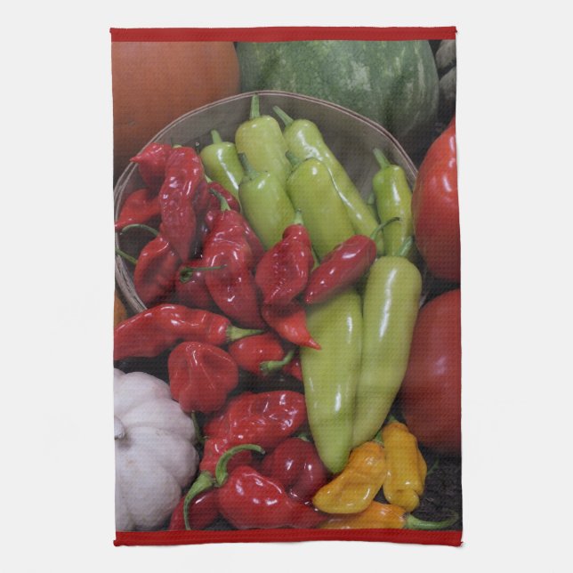 Chili Peppers Kitchen Towel (Vertical)