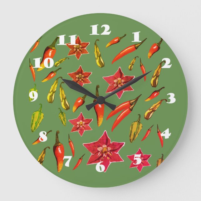 Chili Peppers Large Clock (Front)
