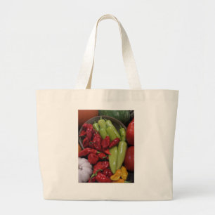 Chili Peppers Large Tote Bag