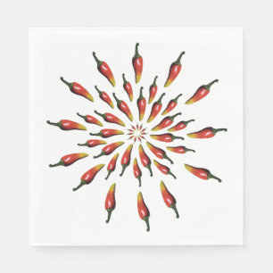 Chili Peppers Mandala Pattern Napkin