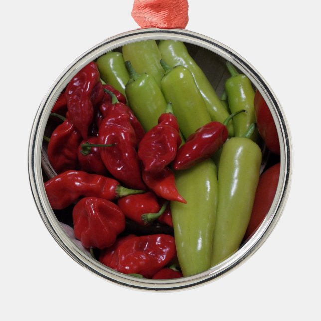 Chili Peppers Metal Ornament (Front)