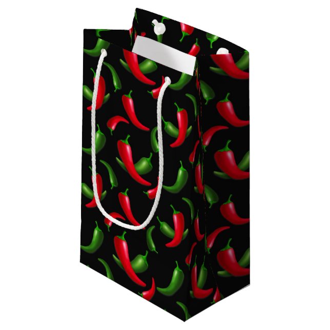 Chili peppers pattern small gift bag (Front Angled)