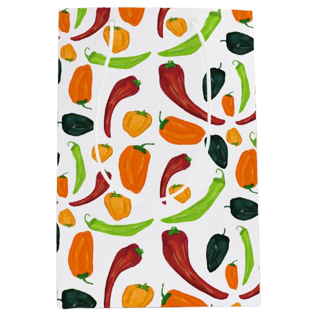 Chili Peppers Southwestern Spicy Pepper Chili Cook Medium Gift Bag (Front)