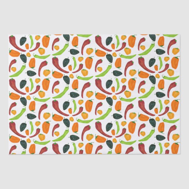 Chili Peppers Southwestern Spicy Pepper Chili Cook Tissue Paper (Front)