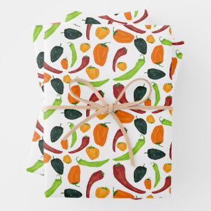 Chili Peppers Southwestern Spicy Pepper Chili Cook Wrapping Paper Sheet
