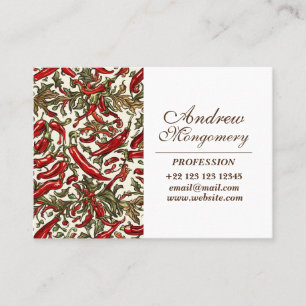 Chili Peppers Vintage Elegance Business Card