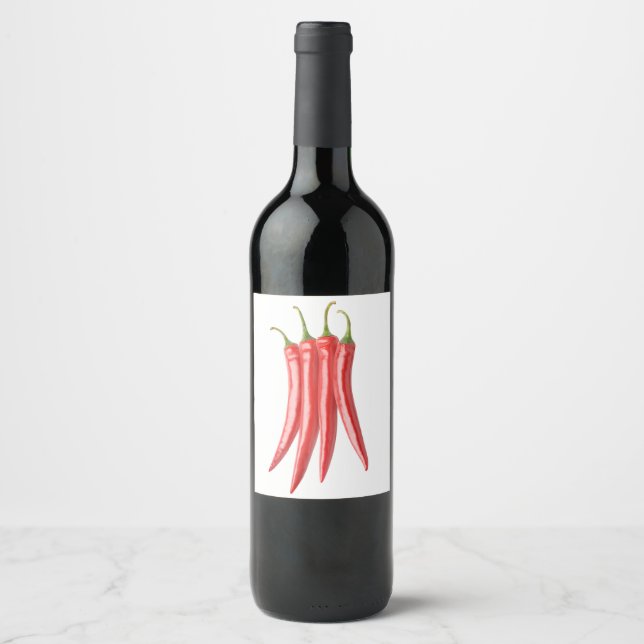 Chili peppers wine label (Front)