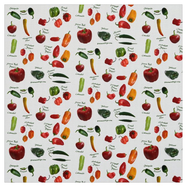 Chili Varieties Fabric (Swatch)