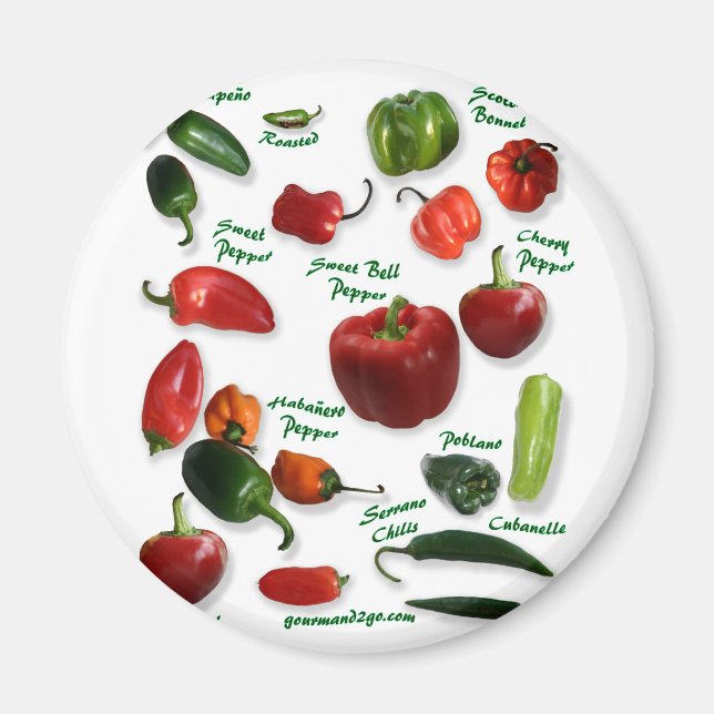 Chili Varieties Magnet (Front)