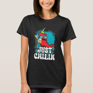 Chili With A Beer Just Chilin Hot Spicy Chili T-Shirt