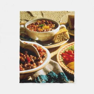 Chili with Cornbread Fleece Blanket
