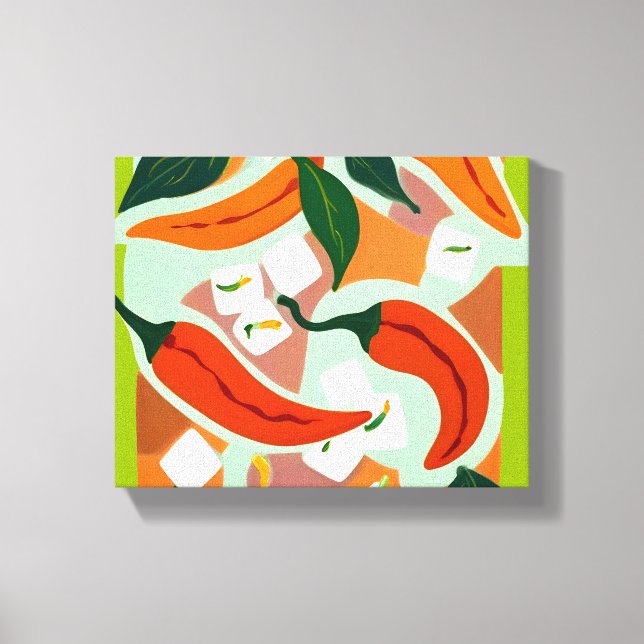 Chilies & Ice Cubes Canvas Print (Front)