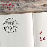 Chilies with Bow Spicy Belongs to Book Plate Self-inking Stamp<br><div class="desc">Bookplate self inking stamp for your spiciest books with a pair of chili peppers tied with a pretty bow. Personalize the spicy book stamp with your name. The illustration is hand-drawn in a coquette style.</div>