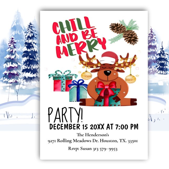 Chill And Be Merry Christmas Party Invitation (Creator Uploaded)