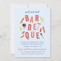 Chill and Grill Barbeque party Blue