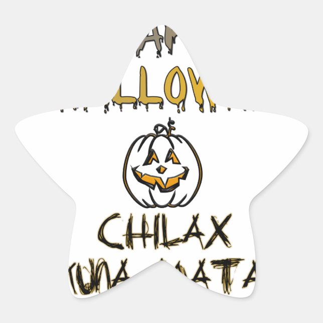 Chill and Relax Happy Halloween Collection Star Sticker (Front)
