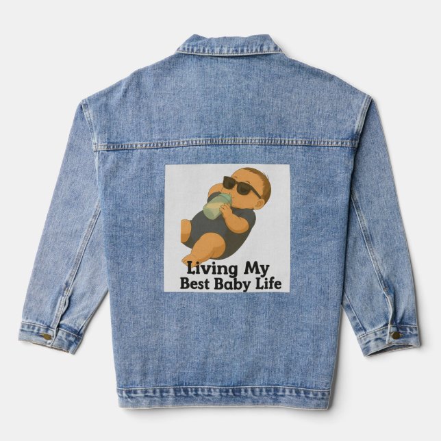 Chill Baby Vibes Denim Jacket (Back)