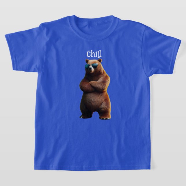 Chill Brown Bear in Sunglasses T-Shirt (Laydown)