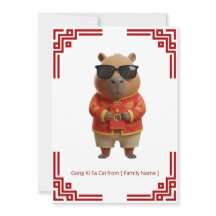 Chill Capybara Gong Xi Fa Cai Card