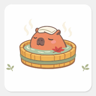 Chill Capybara Onsen Hot Spring Vinyl Sticker