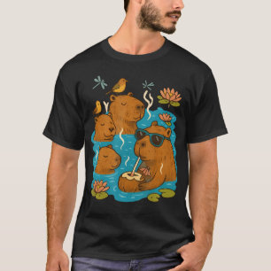 Chill Capybara Pool Party Funny Relaxing Animal T-Shirt