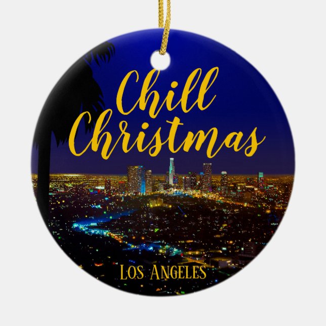Chill Christmas Ceramic Ornament (Front)
