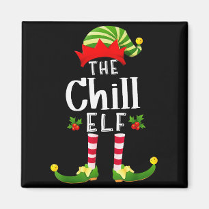 Chill Christmas Elf Matching Pajama X-mas Party  Magnet