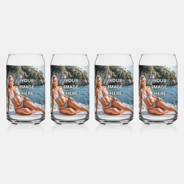 CHILL! 🍺 Custom Can Glass – Add Image or Text (Front)